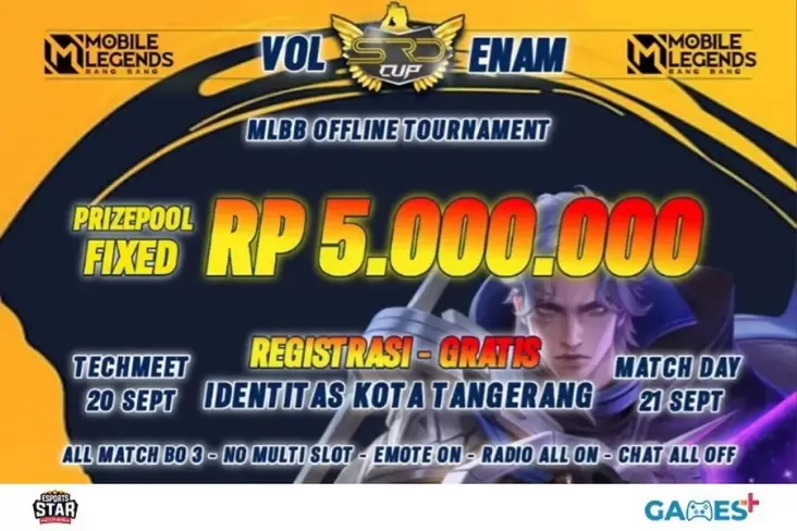 SRD CUP VOL 6 Turnamen Komunitas Mobile Legends di Tangerang Dimeriahkan oleh GAMES+ Arcade