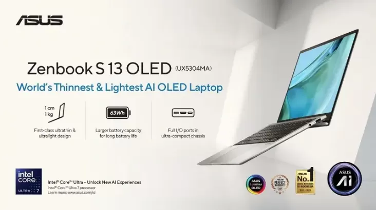 ASUS Zenbook S 13 OLED (UX5304MA) Laptop Ideal untuk Konsultan Pemasaran yang Aktif