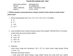 Soal Matematika dan Kunci Jawaban Ujian Akhir Semester 2 Kelas 9 SMP 2026